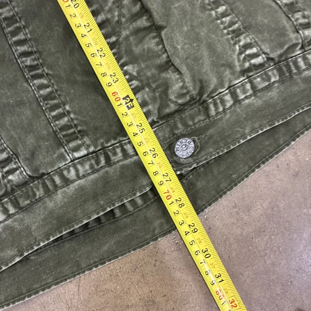 Vtg Escapism Green Denim Vest 100% Cotton Mens XXL Distressed Jean Size 3XL